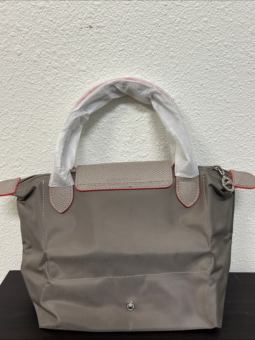 Longchamp Small  Brown Tote with Red Accents - Picture 3 of 6